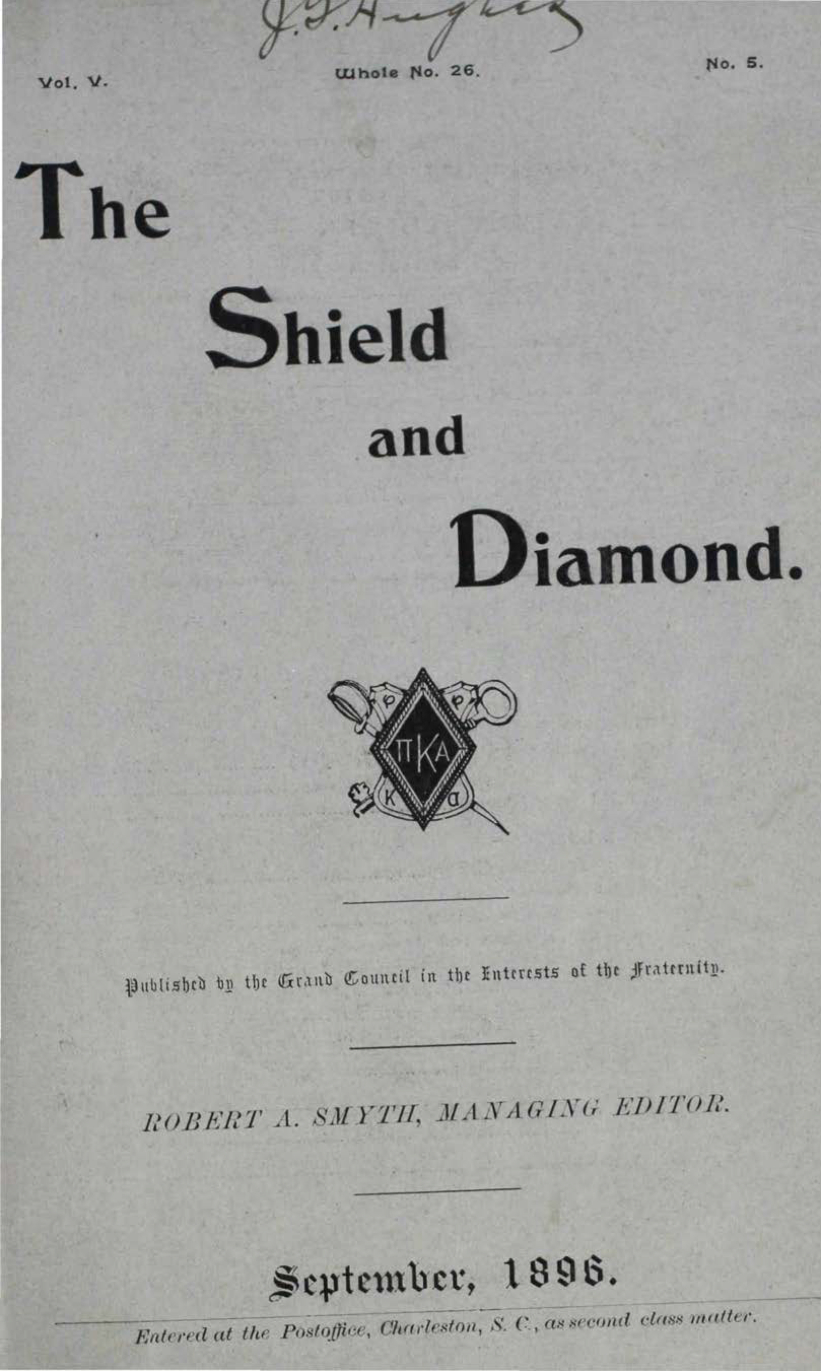 Shield and Diamond, Vol. 5, No. 5, September 1896
